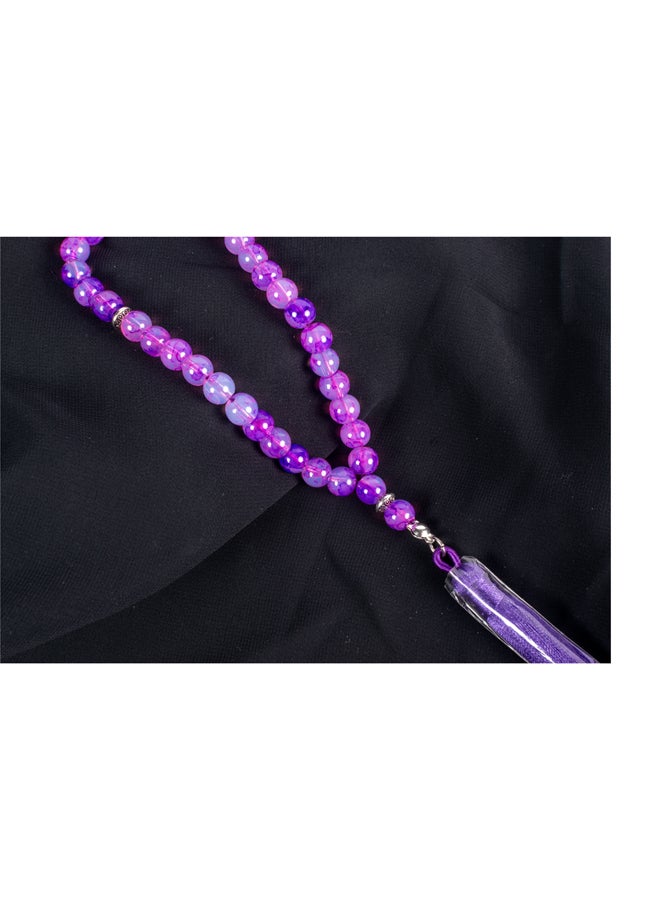 ذا بلاك بيرل اكسسوريز سبحة من حجر المرمر  البنفسجي  من 33 حبة - Image 3