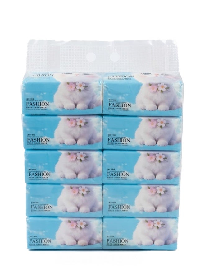 Crazy Boss 10 Pack Tissue Paper Napkins 400 Sheets 1 Ply Soft Facial Tissue Multipurpose Use - Image 3