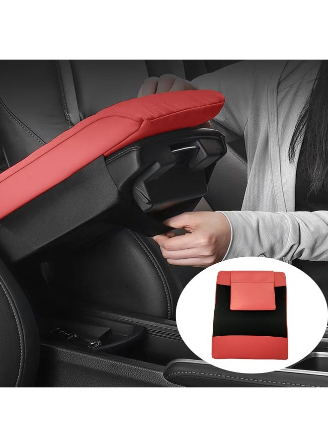 3XR Universal Car Armrest Cover Cushion, High Resilience Memory Foam Center Console Pad Protector, Waterproof PU Leather, Anti-Wear Elbow Support, Non-Slip Interior Accessories for SUV, Sedan, Truck, Jeep (Maroon, 5412) - Image 4