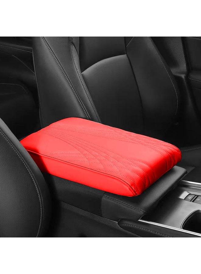 3XR Universal Car Armrest Cover Cushion, High Resilience Memory Foam Center Console Pad Protector, Waterproof PU Leather, Anti-Wear Elbow Support, Non-Slip Interior Accessories for SUV, Sedan, Truck, Jeep (Maroon, 5412) - Image 3