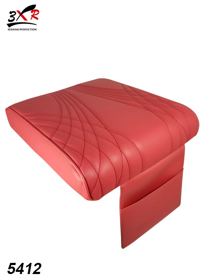 3XR Universal Car Armrest Cover Cushion, High Resilience Memory Foam Center Console Pad Protector, Waterproof PU Leather, Anti-Wear Elbow Support, Non-Slip Interior Accessories for SUV, Sedan, Truck, Jeep (Maroon, 5412) - Image 1