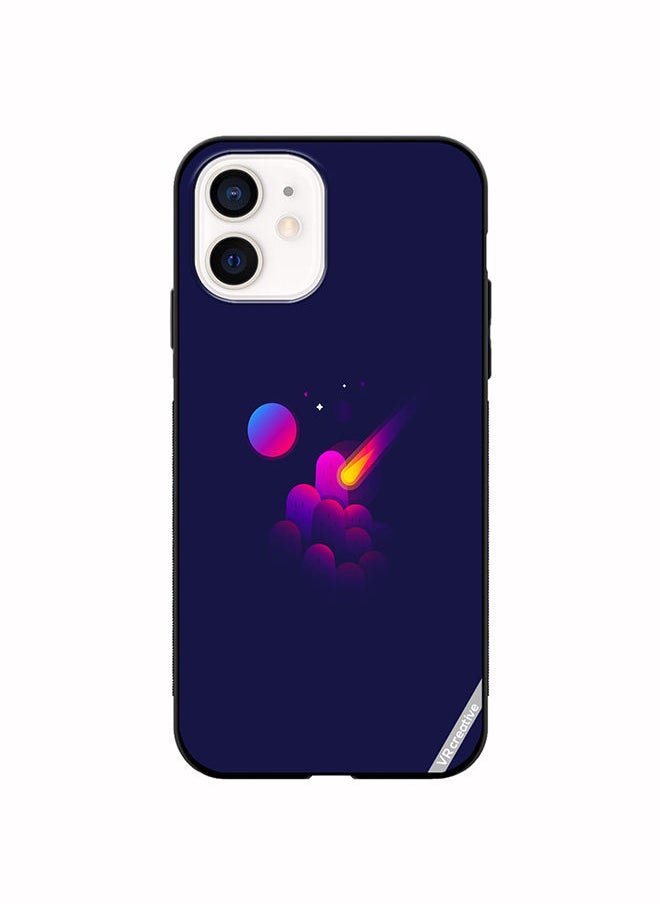 VR CREATIVE - Protective Case Cover For Apple iPhone 12 mini Space Minimalist Design Multicolour - Image 1