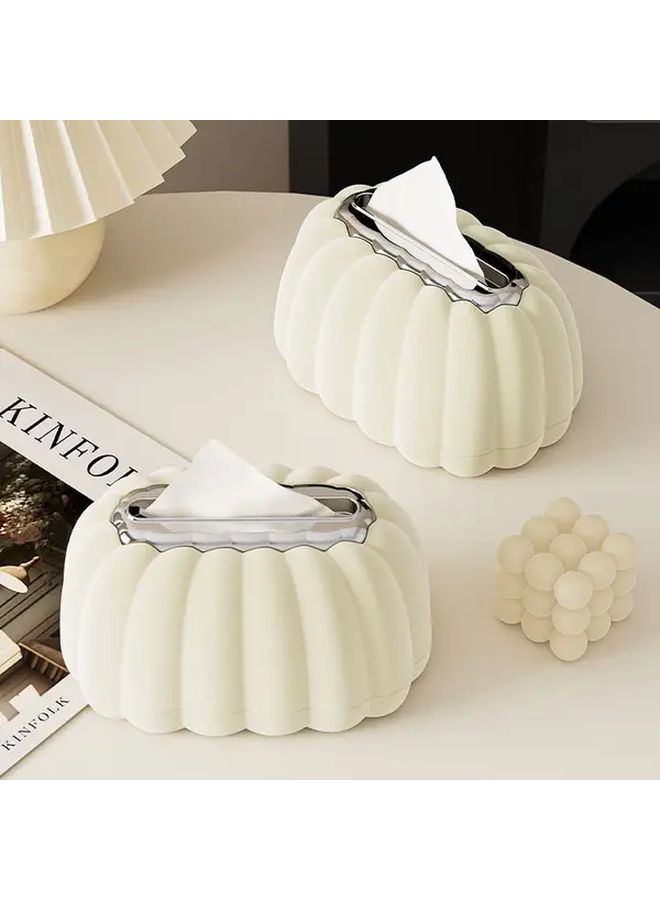 Pink Pumpkin Shaped Tissue Box With Lid Bathroom Living Room Office Storage - Image 5