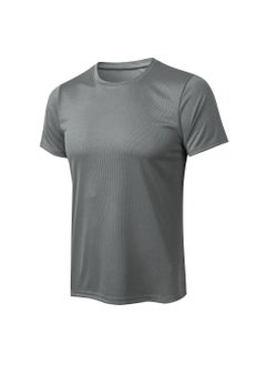 Men Quick Dry Breathable Elastic T-Shirt Grey