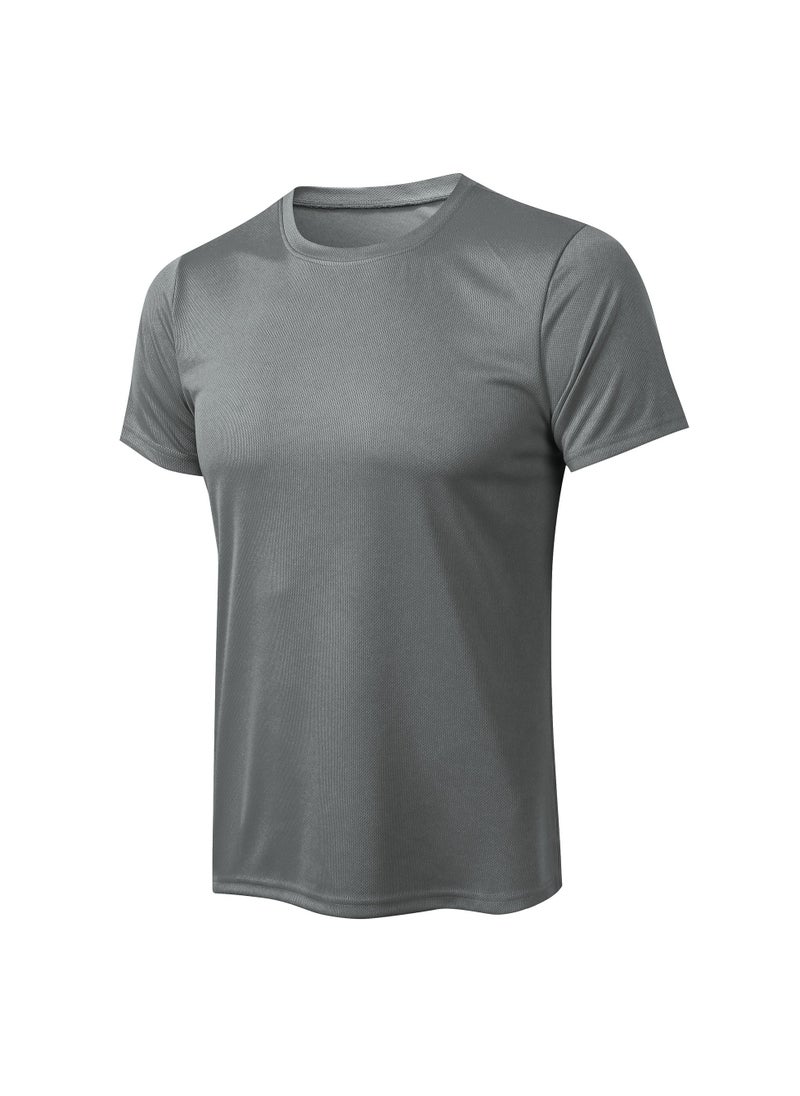 Loquat Men Quick Dry Breathable Elastic T-Shirt Grey  - Image 1