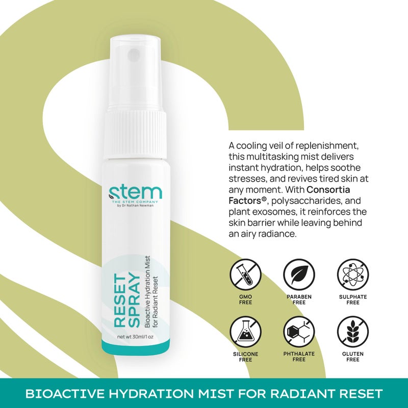 STEM Natural Intelligence ReSet Moisturizing Facial Spray, Setting Spray for Makeup, Makeup Setting Spray for Luxury Skin Care, Face Moisturizer for Women, Finishing Spray for Makeup, 1 oz - Image 2