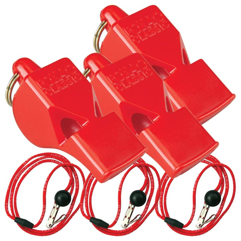 Fox 40 Classic w/Breakaway Lanyard 3 Pack (Red)