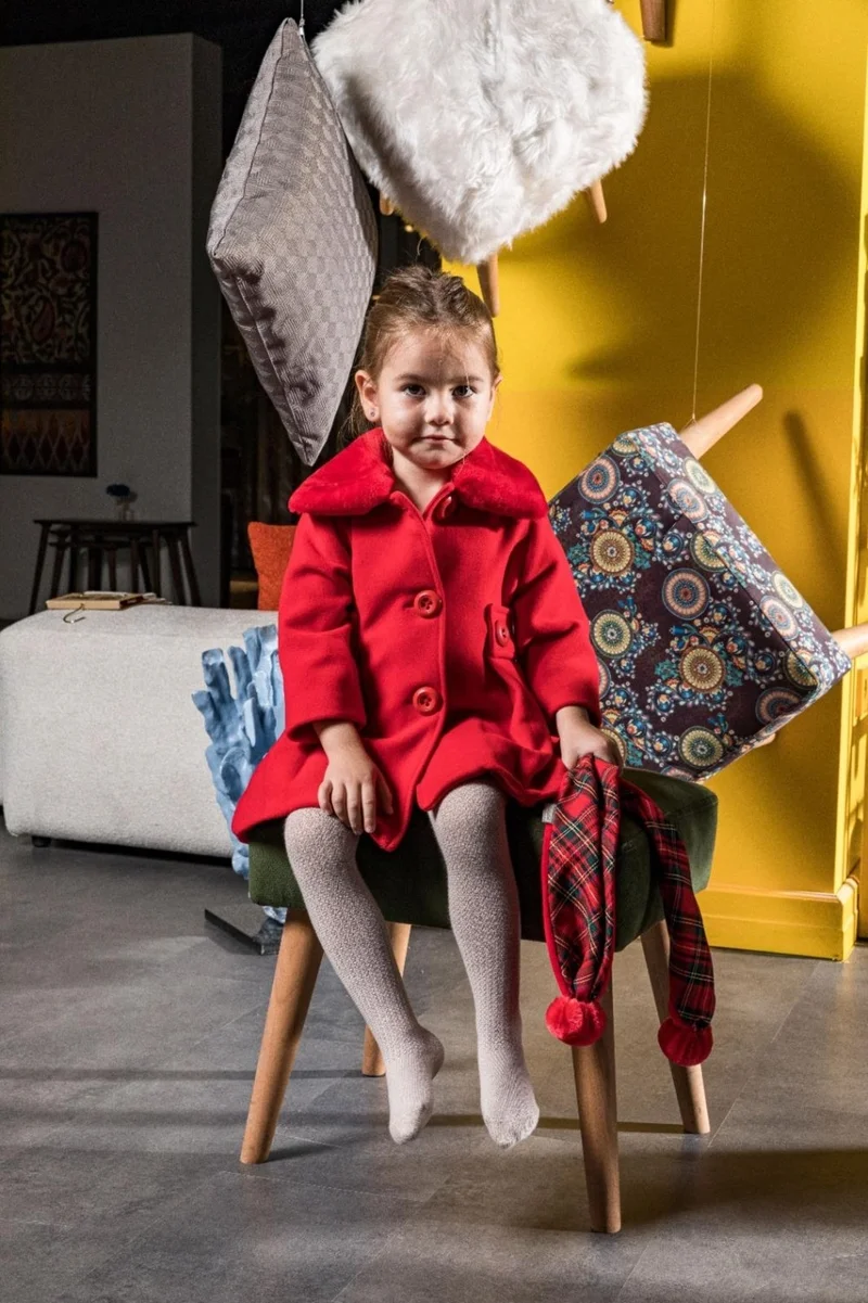Baby Hola Babyhola Baby Girl Child Fur Collar Lined Stash Coat Winter 13487