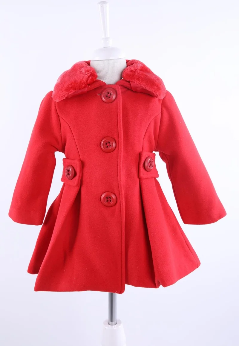 Baby Hola Babyhola Baby Girl Child Fur Collar Lined Stash Coat Winter 13487