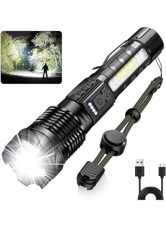 PROMASS promass Flashlight LED Rechargeable, Torch Light, 10000Lumens with 7 Light Modes Flash Light, IPX6 Waterproof, Zoomable, Handheld Emergency Light for Outdoor Camping Hiking  - Image 1