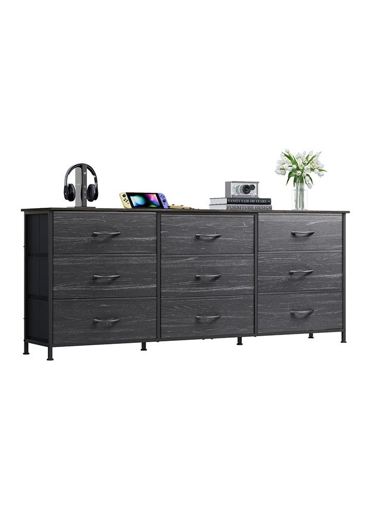 إن كي أكس نموذج تلفزيون كبير الحجم مزود بـ 9 أدراج للاستخدام الداخلي في غرفة النوم الرئيسية باللون الأسود مقاس 63 بوصة - Image 5