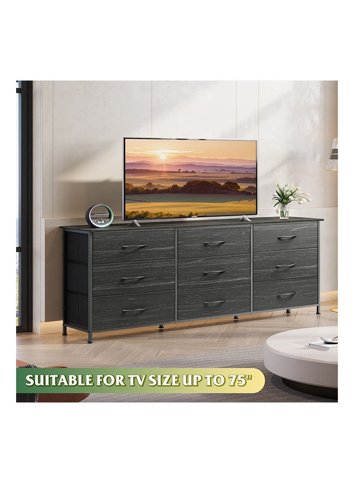 إن كي أكس نموذج تلفزيون كبير الحجم مزود بـ 9 أدراج للاستخدام الداخلي في غرفة النوم الرئيسية باللون الأسود مقاس 63 بوصة - Image 2