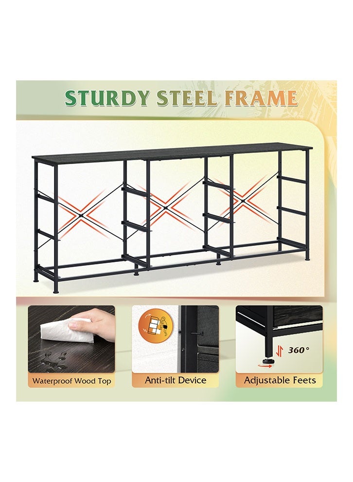 إن كي أكس نموذج تلفزيون كبير الحجم مزود بـ 9 أدراج للاستخدام الداخلي في غرفة النوم الرئيسية باللون الأسود مقاس 63 بوصة - Image 3