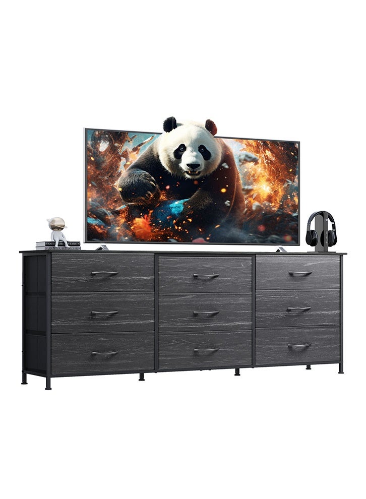 إن كي أكس نموذج تلفزيون كبير الحجم مزود بـ 9 أدراج للاستخدام الداخلي في غرفة النوم الرئيسية باللون الأسود مقاس 63 بوصة - Image 4