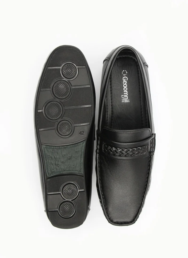 Geoomnii Black Casual Slip-On Shoes for Men – Comfortable & Stylish Everyday Footwear for Men | Best Price UAE