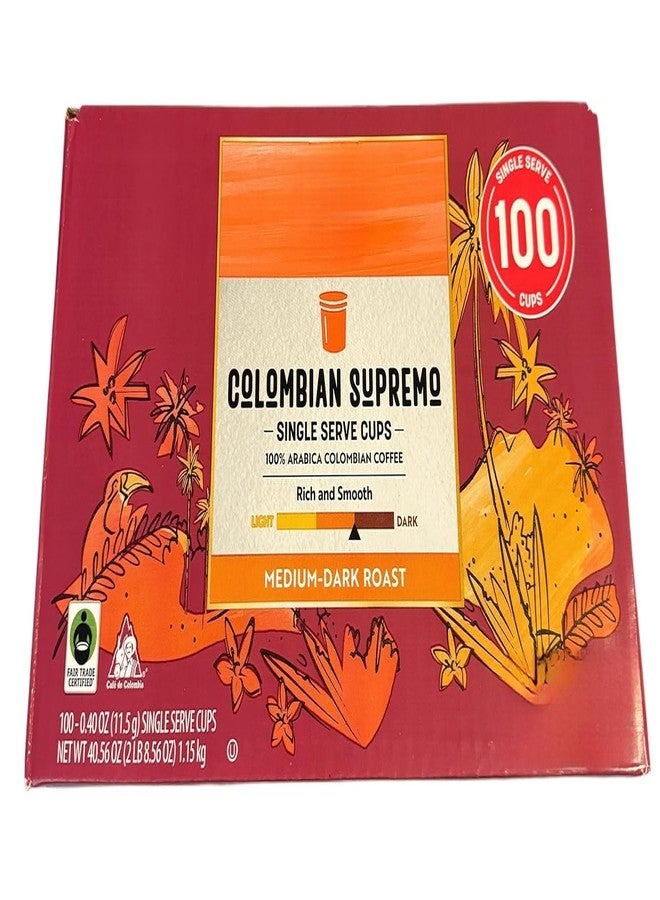 Colombian Supremo Arabica Medium-Dark Roast Coffee Pods, 100 ct. Compatible with K-Cups Brewers - Image 2