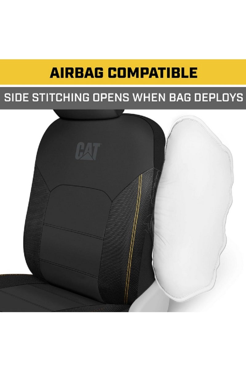 CAT 2-Piece Universal Fit Flex Hybrid Luxury Mesh Car Front Seat Cover - Image 4