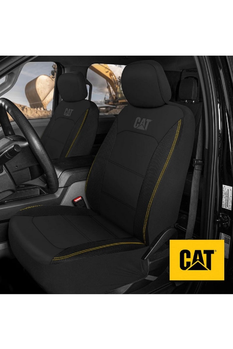 CAT 2-Piece Universal Fit Flex Hybrid Luxury Mesh Car Front Seat Cover - Image 1