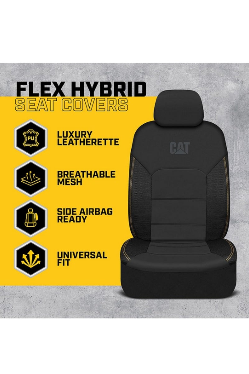 CAT 2-Piece Universal Fit Flex Hybrid Luxury Mesh Car Front Seat Cover - Image 2