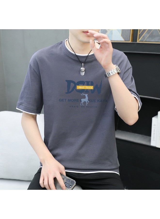 FOLUNSI men's Summer Fake Two-piece T-shirt - Comfortable, Skin-friendly, Breathable Short Sleeve Tee - Image 5