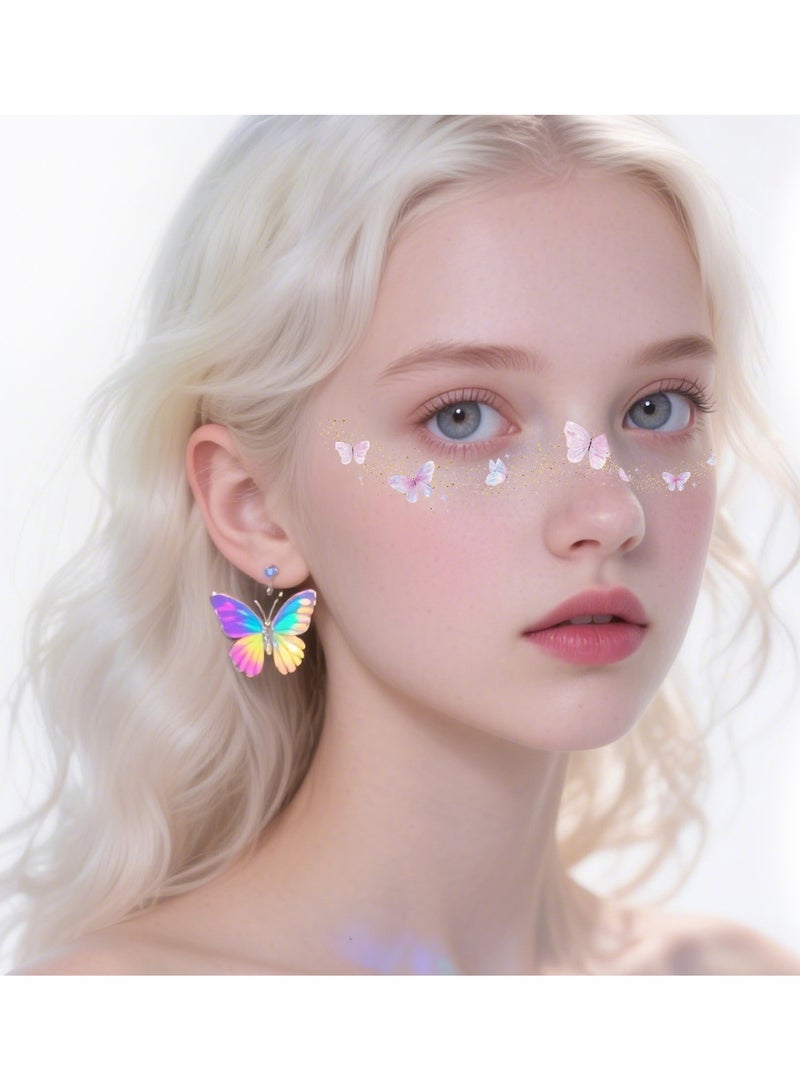 YANCI 12 pieces of butterfly freckle tattoo stickers, high-end butterfly facial makeup stickers, party music festival tattoo stickers - Image 2
