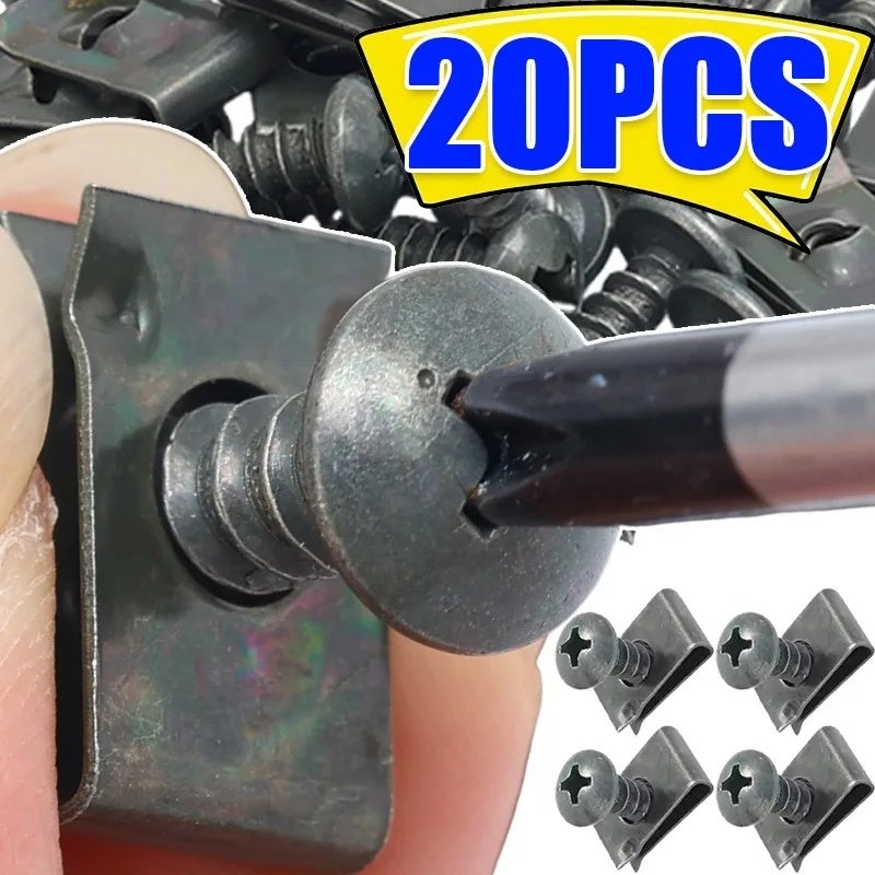 20Pcs Car Fastener Clip U-Type Screw Clip Tools for Motorcycle Engine Undertray Splash Shield Guard Bumper Screw Car Accessories - Image 1