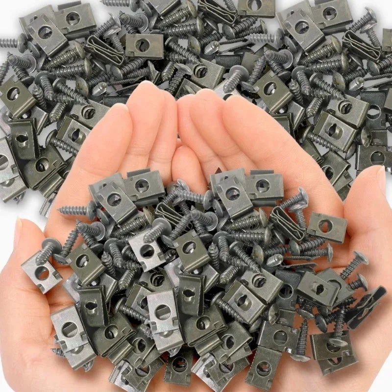 20Pcs Car Fastener Clip U-Type Screw Clip Tools for Motorcycle Engine Undertray Splash Shield Guard Bumper Screw Car Accessories - Image 3
