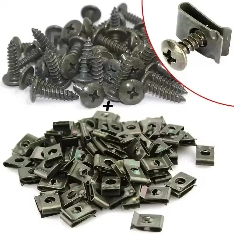 20Pcs Car Fastener Clip U-Type Screw Clip Tools for Motorcycle Engine Undertray Splash Shield Guard Bumper Screw Car Accessories - Image 5