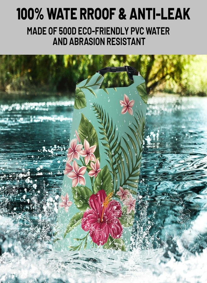 Cliduli Waterproof Dry Bag,Roll Top Tropical Summer Watercolor Hibiscus Waterproof Backpack 5L/10L/20L Floating and Lightweight Bags for Kayaking, Boating, Swimming and Camping with Waterproof Phone Case - Image 2