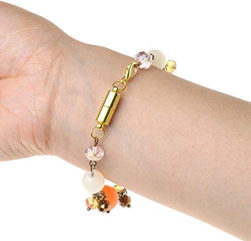 Aiskaer 16 Pcs Magnetic Lobster Clasps for Jewelry Necklace Bracelet, Rhinestone Ball and Cylindrical + Ball Tone Lobster Clasp - Image 4