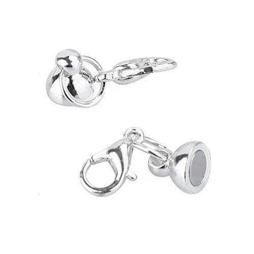 Aiskaer 16 Pcs Magnetic Lobster Clasps for Jewelry Necklace Bracelet, Rhinestone Ball and Cylindrical + Ball Tone Lobster Clasp - Image 3