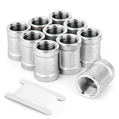 TAISHER 10PCS 304 Stainless Steel Cast Pipe Fitting Coupling 34 NPT Female x 34 NPT Female Threaded - Image 1