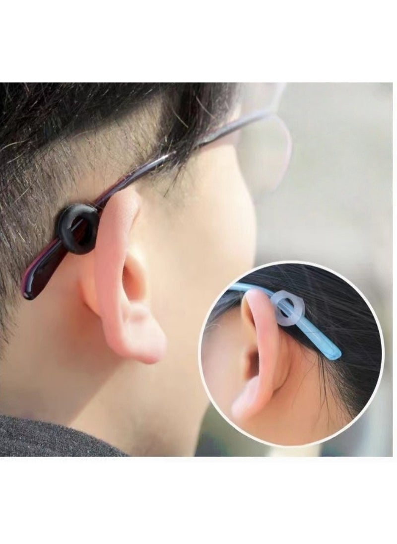 Generic 10-Pair Anti-Slip Silicone Ear Hook & Temple Tip Grips for Glasses – Black & White Spectacle Retainers for Kids, Adults & Sports Eyewear  - Image 3