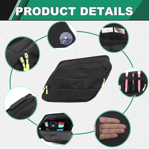 Lcojicep Car Trunk Window Storage Bag Compatible with Nissan Pathfinder 2024 2025, Oxford Cloth Suction cup suspension Rear Trunk Side Window Organizer Storage Bag accessories (Left) - Image 2
