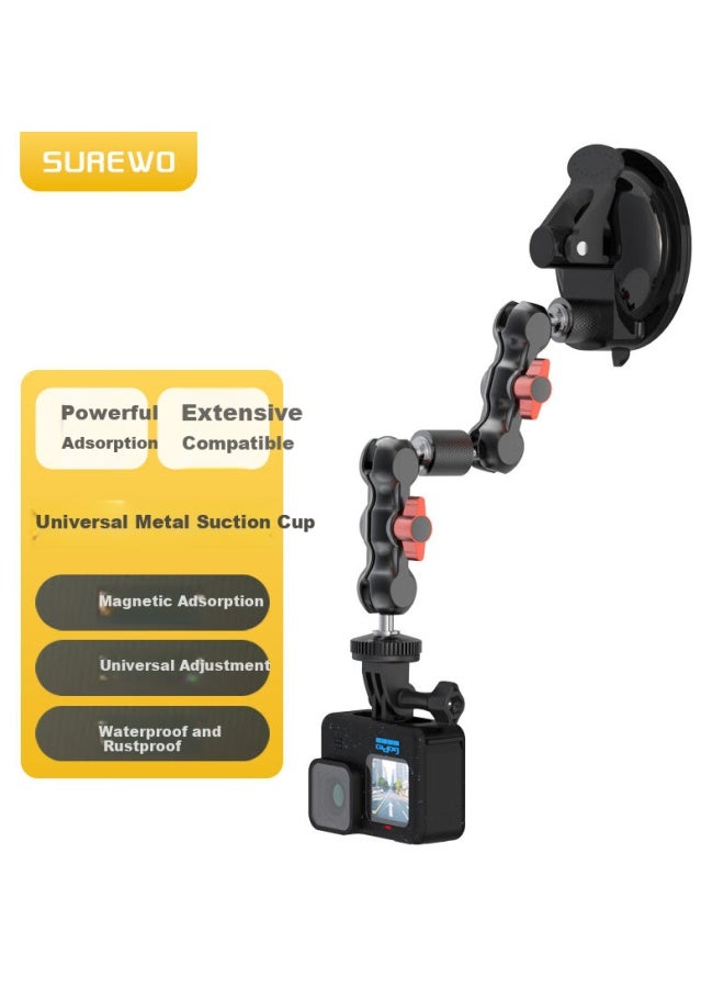 Surewo Sports Camera Suction Cup Mount For Action5pro/4/3 Car Mount For Gopro13 Wedding Car Shooting Follow-up Car Shooting - Image 1
