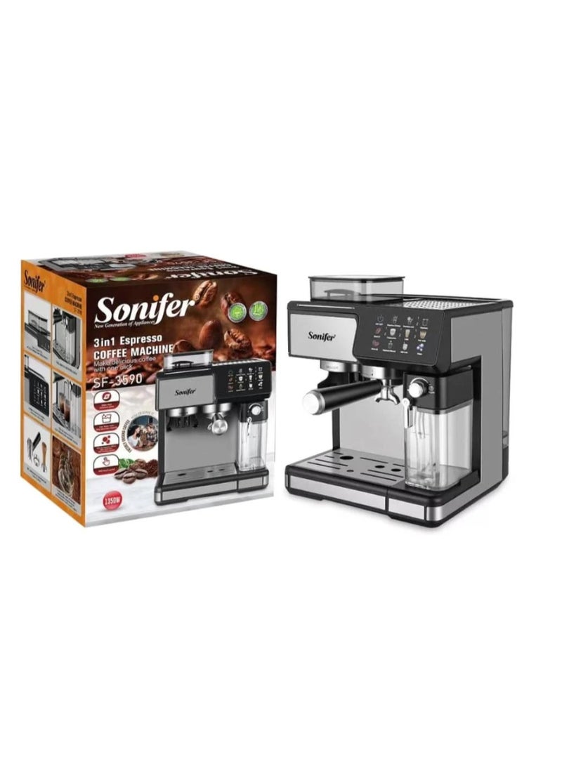 سونفير ماكينة صنع قهوة الإسبريسو 3 في 1 من سونيفر SF-3590 – الحل الأمثل لتحضير القهوة في عملك - Image 1
