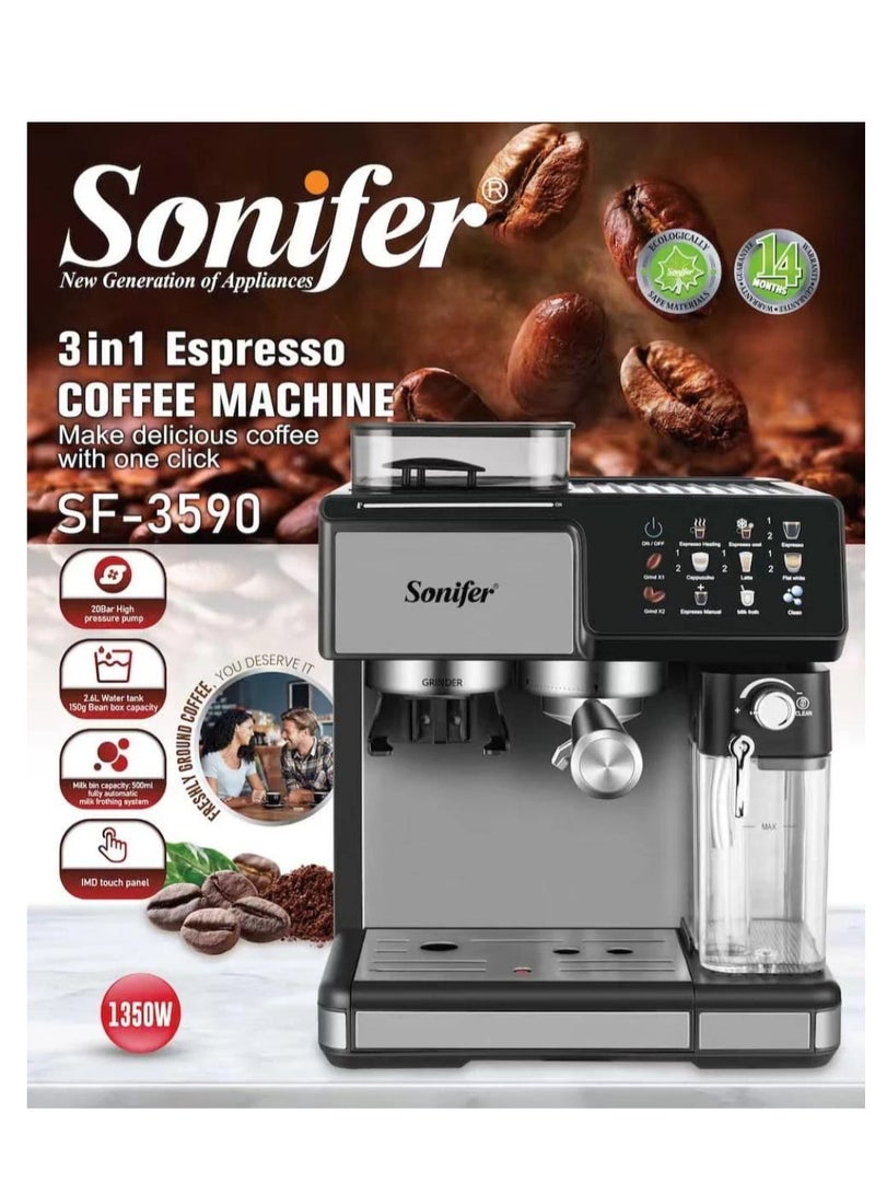 سونفير ماكينة صنع قهوة الإسبريسو 3 في 1 من سونيفر SF-3590 – الحل الأمثل لتحضير القهوة في عملك - Image 2