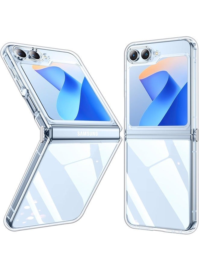 ELTRAZONE Samsung Galaxy Z Flip 6 Slim Clear Case with Metal Chain – Anti-Yellowing TPU Cover for Z Flip 6 5G (2024) - Image 1