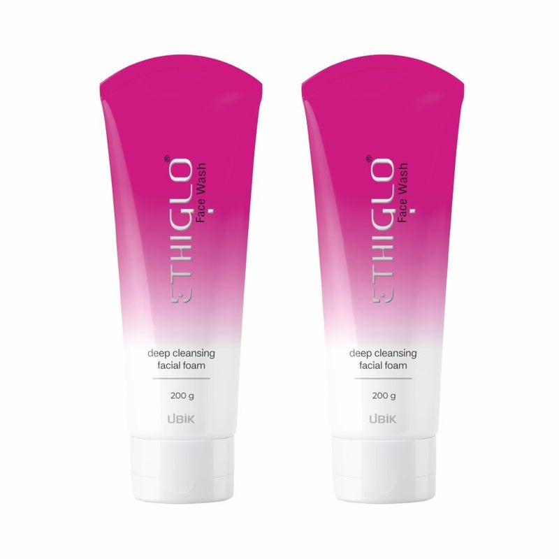 ETHIGLO غسول وجه إيثيغلو العميق لتنظيف الوجه لبشرة صحية وناعمة وسلسة | يزيل الأوساخ والشوائب والزيوت الزائدة | مناسب لجميع أنواع البشرة | عبوة من 2 (200 مل) - Image 1