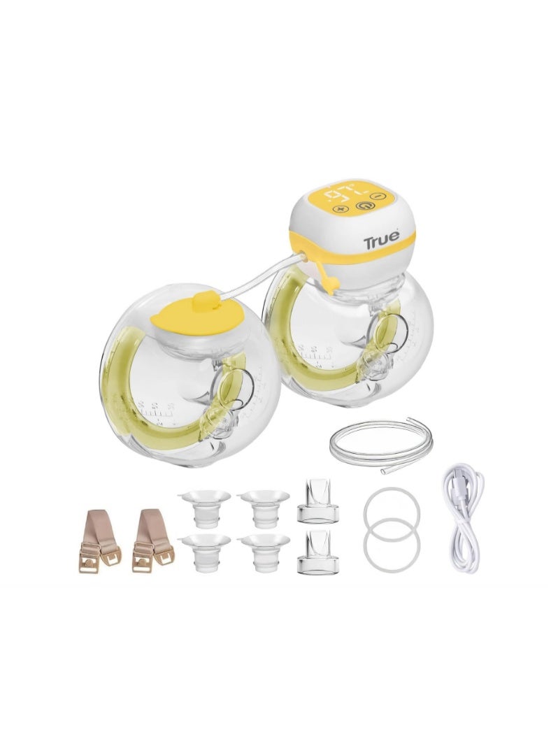 ترو مضخة حليب كهربائية مزدوجة قابلة للارتداء من ترو جولد | بدون استخدام اليدين وخفيفة الوزن | 4 أوضاع للشفط | بطارية قابلة لإعادة الشحن | خالية من مادة BPA | تشغيل هادئ - Image 2