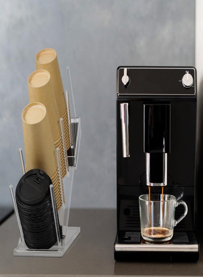 PAMISO Disposable Cups Holder, Large Acrylic Coffee Bar Organizer for 20oz, 24oz, 32oz Disposable Paper & Plastic Cups Holder Stand On Home Countertop Store Office Coffee Station(Type B) - Image 5