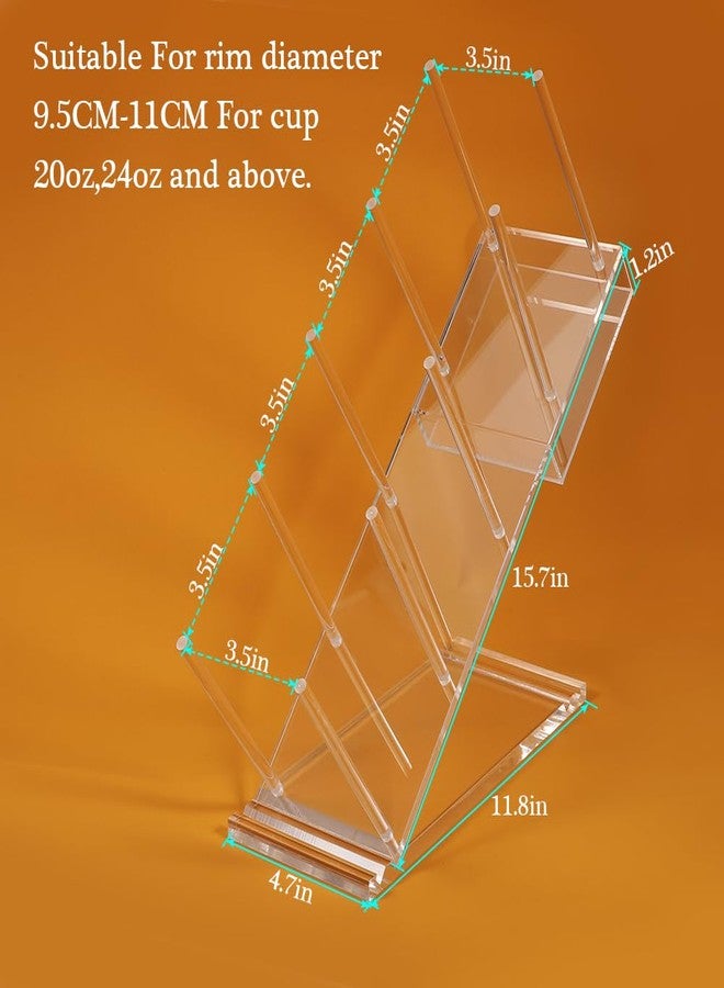 PAMISO Disposable Cups Holder, Large Acrylic Coffee Bar Organizer for 20oz, 24oz, 32oz Disposable Paper & Plastic Cups Holder Stand On Home Countertop Store Office Coffee Station(Type B) - Image 3