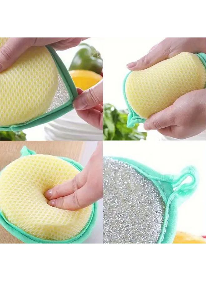 Heavy Duty Yellow Kitchen Sponges Dishcloths Non Scratch Washable Reusable 5 Pack - Image 5