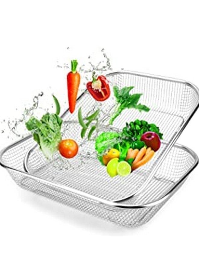 ZSIGNS Stainless Steel Dish Rack Drain Basket with Drip Tray & Spoon Holder Dish Drainer for Kitchen Drying Stand/Kuda/Plate Rack/Bartan Over Sink Counter Dish Rack (Regular) (Big 30 * 20 * 6 CM) - Image 1