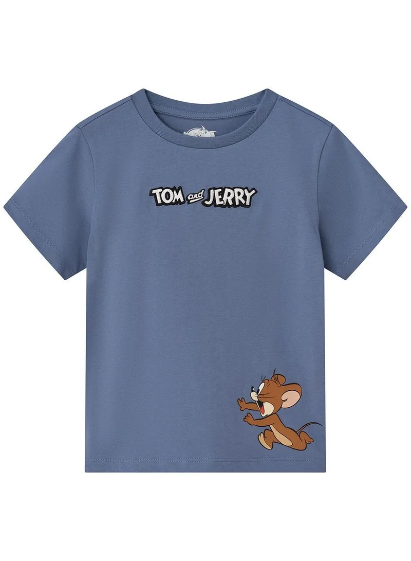 جيوردانو تي شيرت قطن بطبعة شخصيات توم وجيري مطاردة للأطفال