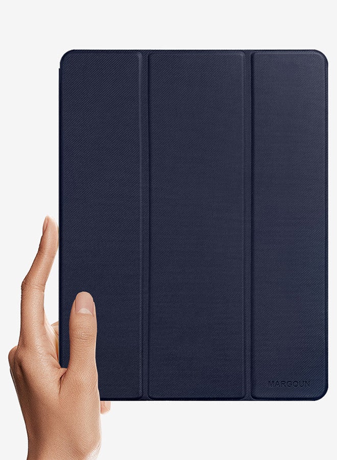 DUSALA (for iPad Air 13 2024) Folio Case Lightweight Slim Leather Cover with Pen Slot Shockproof Back Stand Cover Auto Wake/Sleep Dark Blue - Image 5