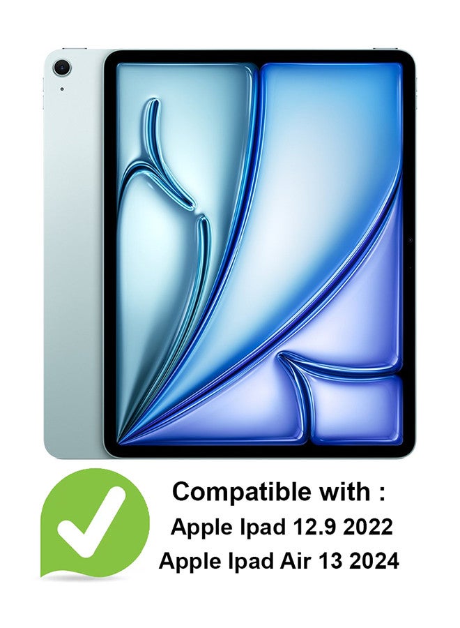 DUSALA (for iPad Air 13 2024) Folio Case Lightweight Slim Leather Cover with Pen Slot Shockproof Back Stand Cover Auto Wake/Sleep Dark Blue - Image 2