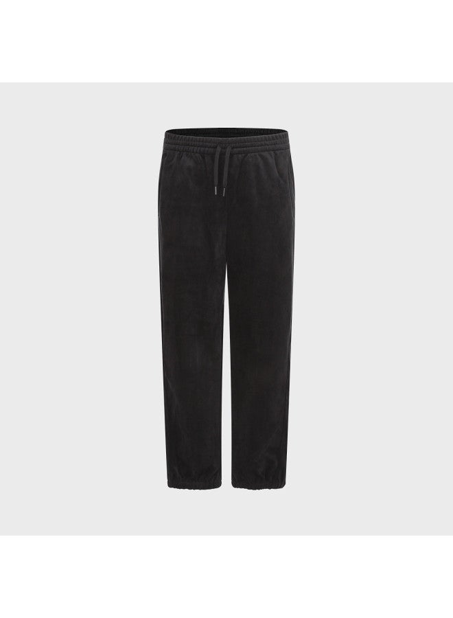 Zara men's Solid Color Fleece Striped Warm Versatile Comfortable Casual Tapered Pants - Image 2