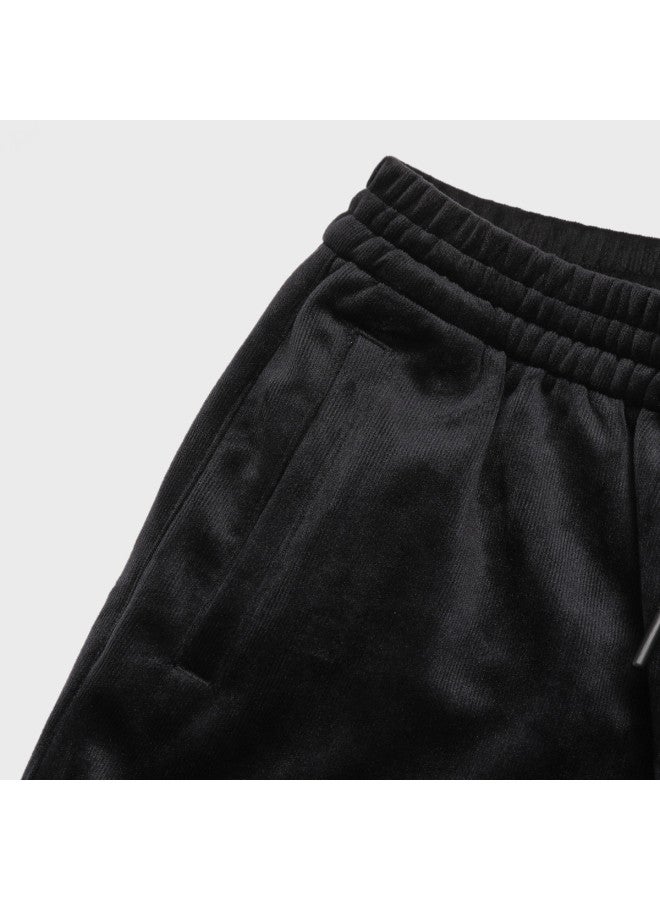 Zara men's Solid Color Fleece Striped Warm Versatile Comfortable Casual Tapered Pants - Image 5