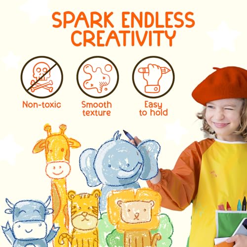 ZENO 18-Color Jumbo Crayons – Non-Toxic and Washable for Toddlers (1-3) & Kids (4-8) – Easy-to-Hold Large Crayons, Perfect for Travel, Art, and Early Childhood Activities - Image 3